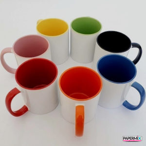 Caneca Interior e alça colorida 325ml      