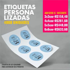 Etiqueta adesiva com recorte - 4000 unid Adesivo Vinil A4 4x0  Recorte 